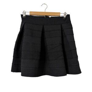 Devin Textured Pleated Mini Skirt With Back Zipper Sz L Short Skirt.